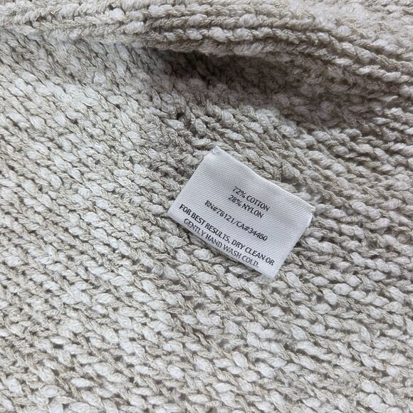 Eileen Fisher Cardigan XS Beige Neutral Open Front Textured Coastal Beachy - Picture 4 of 7
